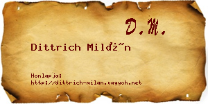 Dittrich Milán névjegykártya