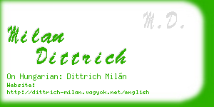 milan dittrich business card
